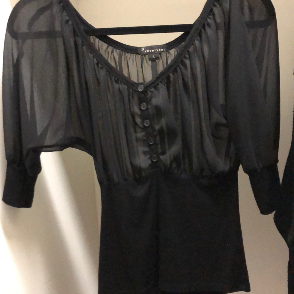 Sheer top button down blouse